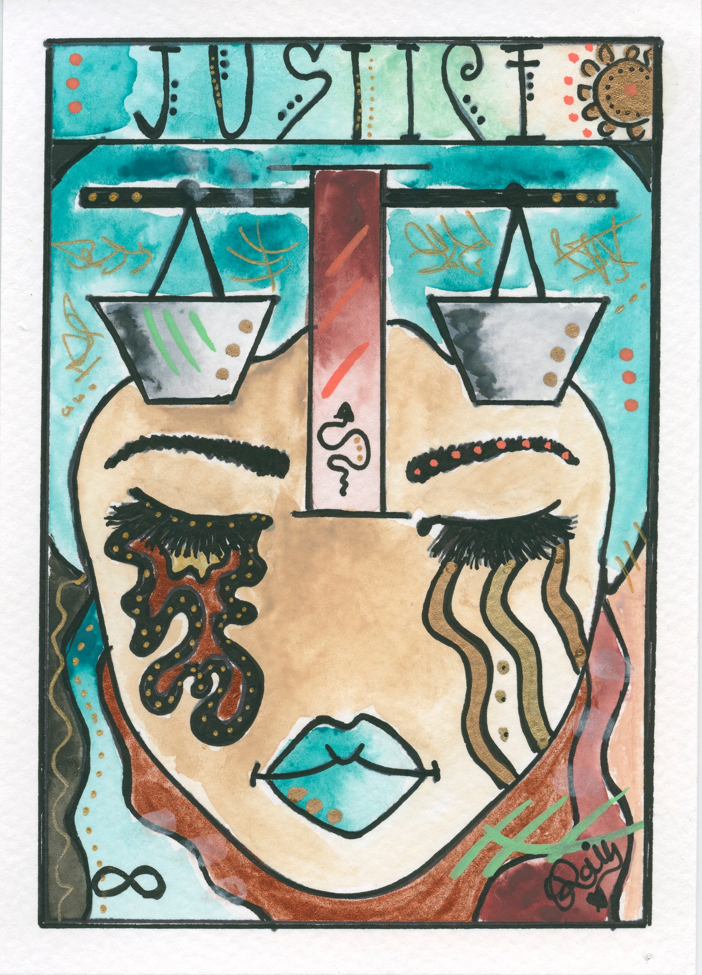 Libra – Justice – Core (Greeting Card)